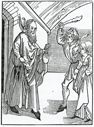 Of Foolish Children That Worship Not Their Father and Mother, Illustration from Alexander Barclay